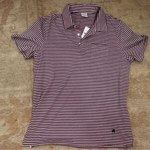 Brooks brothers striped polo, size large, new with tags, pink and navy striped